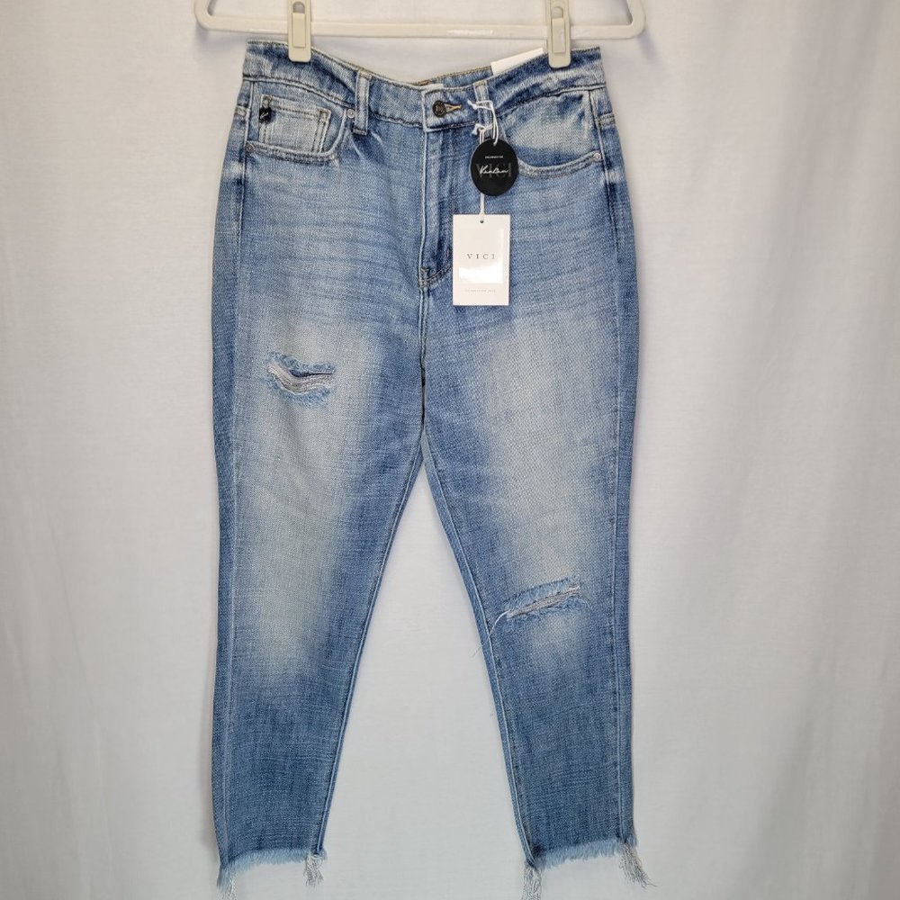 Vici Light Blue Ankle & Cropped Jeans